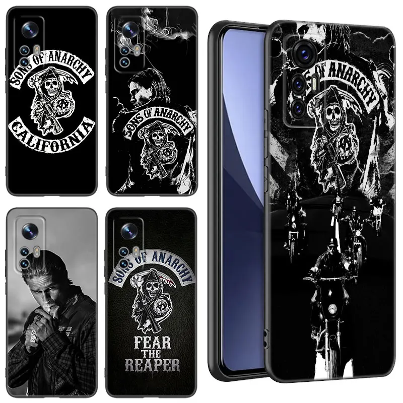 Sons of Anarchy TV Black Silicone Phone Case For Xiaomi Mi 9 SE 8 10T 11 12 13 Lite 9T 11T 12S 12T 13T 14 Pro 5G NE 11i 12X