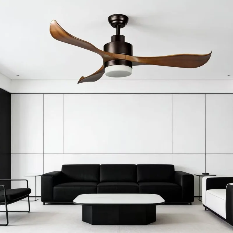Modern Led Ceiling Fan with Light, 52'' Ceiling Fans with Lamp, 3 Blades Handing Fan with Led Light, Luxury Ventilador Fan
