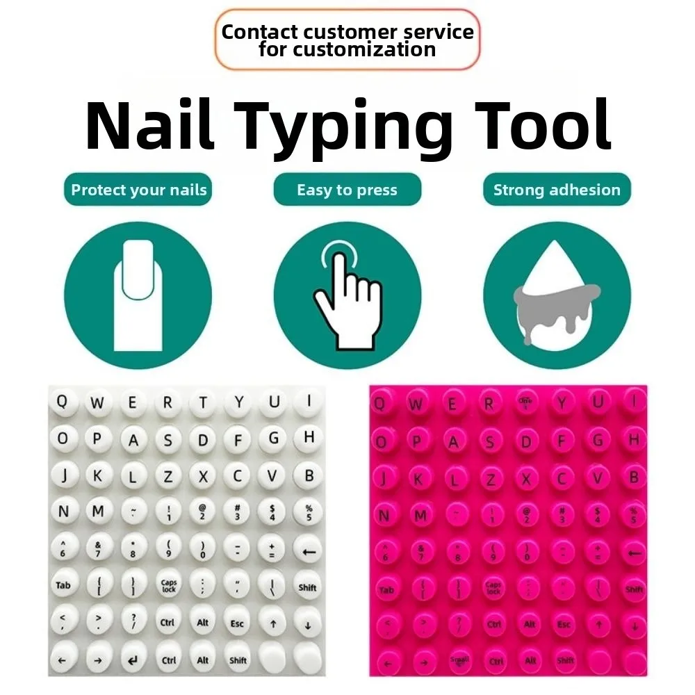 Ergonomic Design Nail Art Keyboard Raisers Self-adhesive Silicone Keycap Height Extenders Scratch Proof 64 Keycaps
