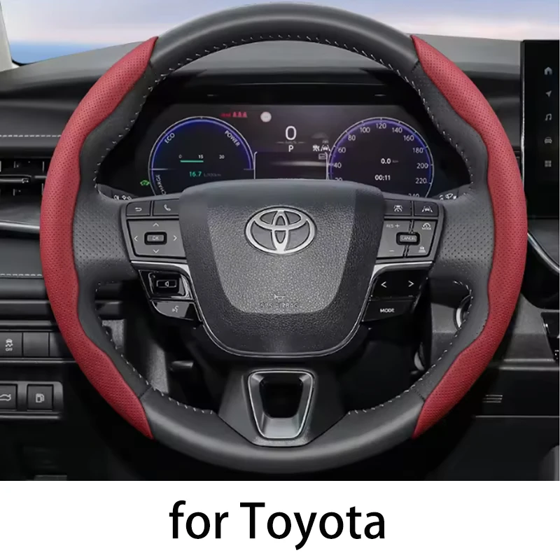 

for Toyota Chr Yaris Auris Rav4 Corolla Hilux Wish Roomy Aqua Prius Probox Crown C-Hr Car Steering Wheel Cover 38CM Anti-Slip
