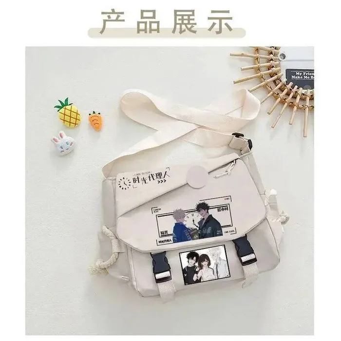 

Black White Link Click Student Teens Messenger Crossbody Large Capacity Shoulder Bags For School Anime Game