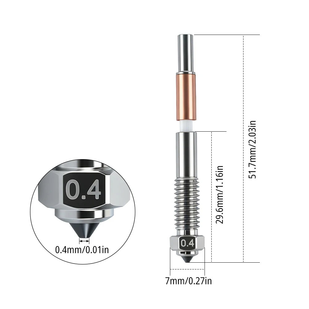 For QIDI Plus 4 Nozzle Bimetallic Nozzle Ceramic Insulation Integrated Nozzles Quick Removal For QIDI Plus4 3D Printer Parts