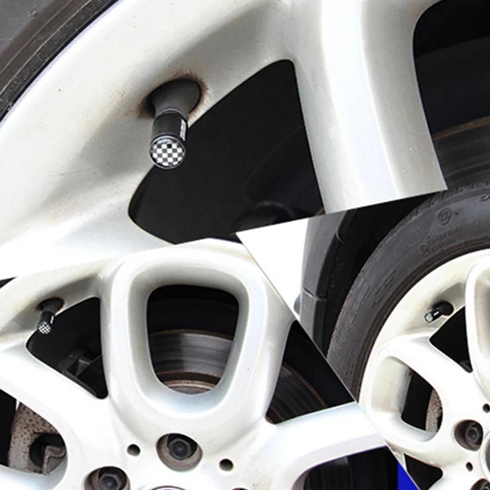 4pcs Car Wheel Tire Valve Screw Caps Cover Exterior Union Jack Decoration For Mini Cooper R55 R56 R60 R61 F55 F60 Accessories