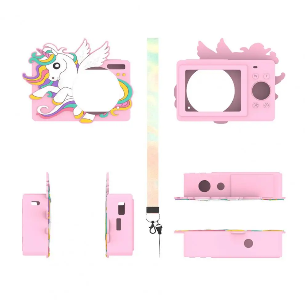 غطاء كاميرا من السيليكون بتصميم كرتوني غطاء كاميرا من السيليكون المقاوم للصدمات مع حبل لكاميرا Camkory Dc403 الرقمية