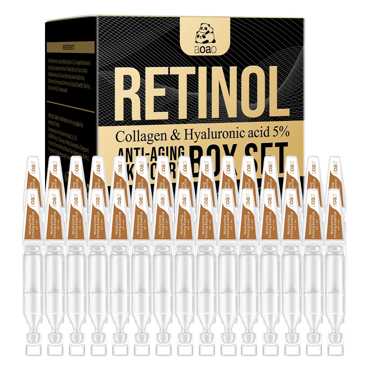 Caja facial antienvejecimiento hialurónico y colágeno de retinol para hombres: tratamiento facial reafirmante, hidratación profunda, mejora el cutis seco