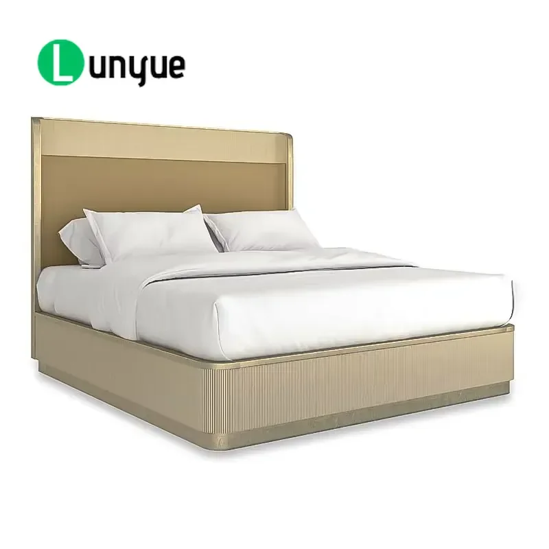 Modern Romantic Bed Solid Pine Wood Frame Comfortable Soft Upholstered Fashionable Structure Bedroom Furniture Durable