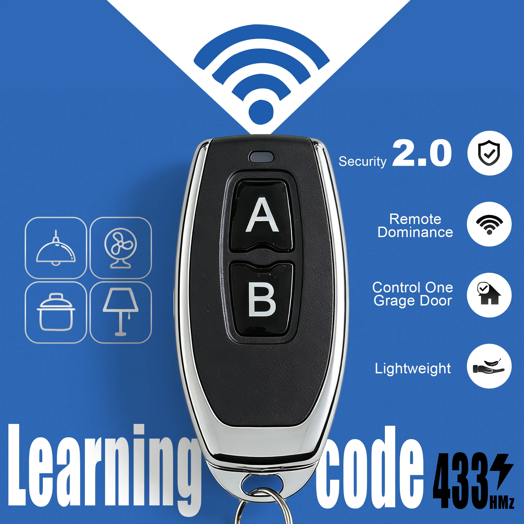 1/2/3/5/10PCS Universal 433.92 MHZ Wireless Switch Learning Code EV1527 Gate Garage Door Control Remote Control Key