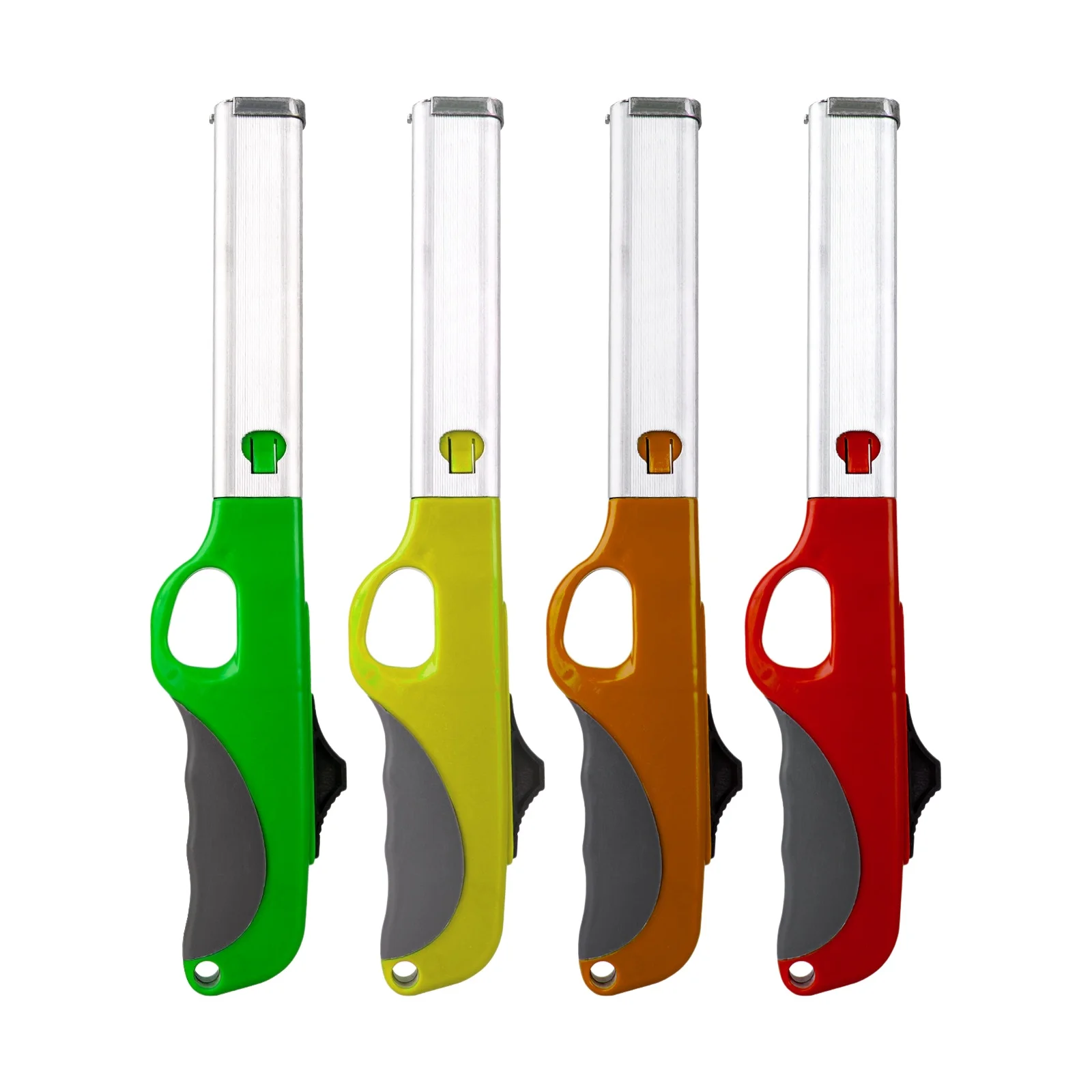 Extended Metal Tube Gas Lighter Multi‑Color Non‑Slip Grip Safety Buckle Kitchen Barbecue Ignition Gadget Long Nozzle