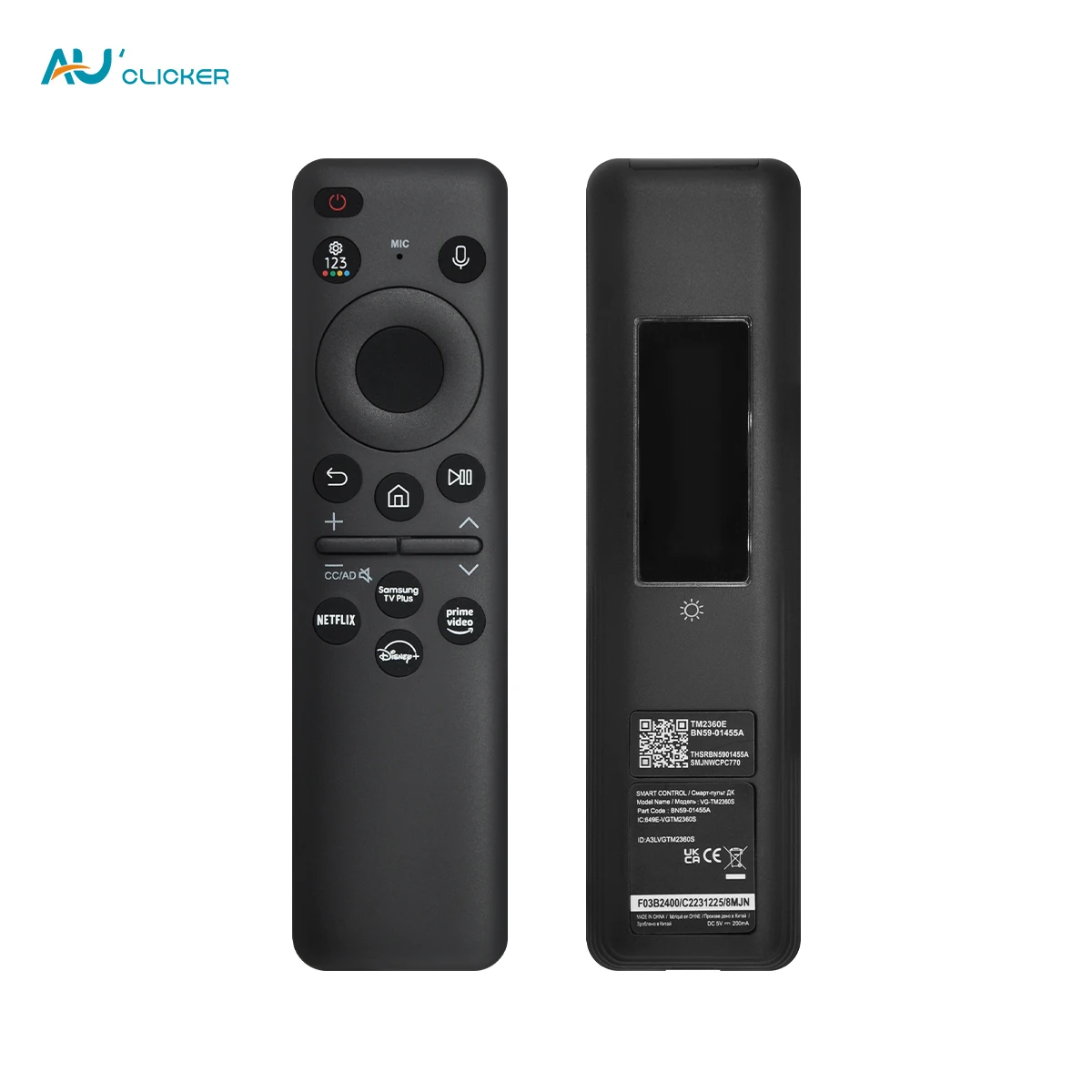 Voice Remote Control BN59-01455A Fit for Samsung Rechargeable Solar Cell Voice TV Remote BN59-01439A