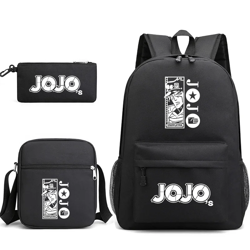 

3Pcs Jojo Bizarre Adventure Bookbag Kids Backpack Boys Girls School bags Shoulder Bag Set Daily Backpacks Mochilas