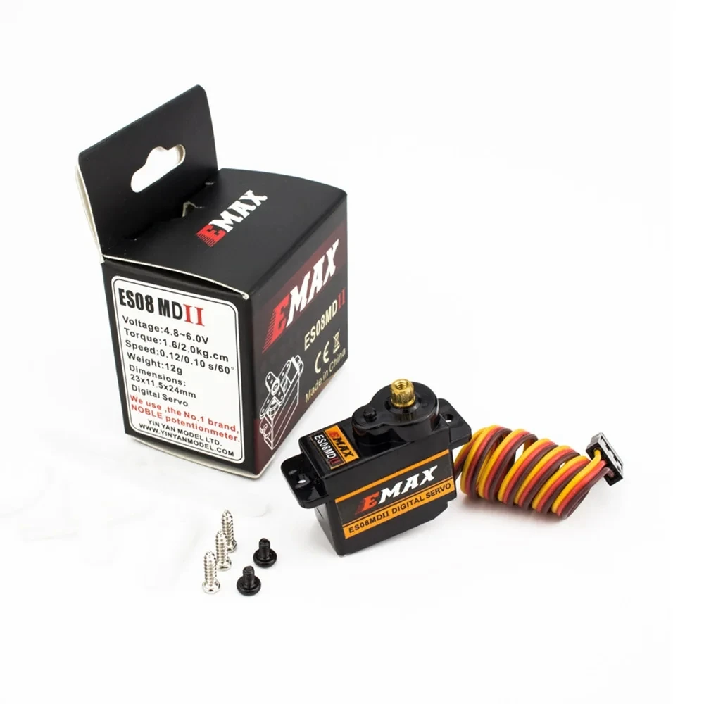 2/4PCS EMAX ES08MD II ES08MD-II ES08MDII Cyfrowy serwomechanizm 12g/2.4kg/ Szybka mini przekładnia metalowa do modeli RC łodzi i robotów samochodowych
