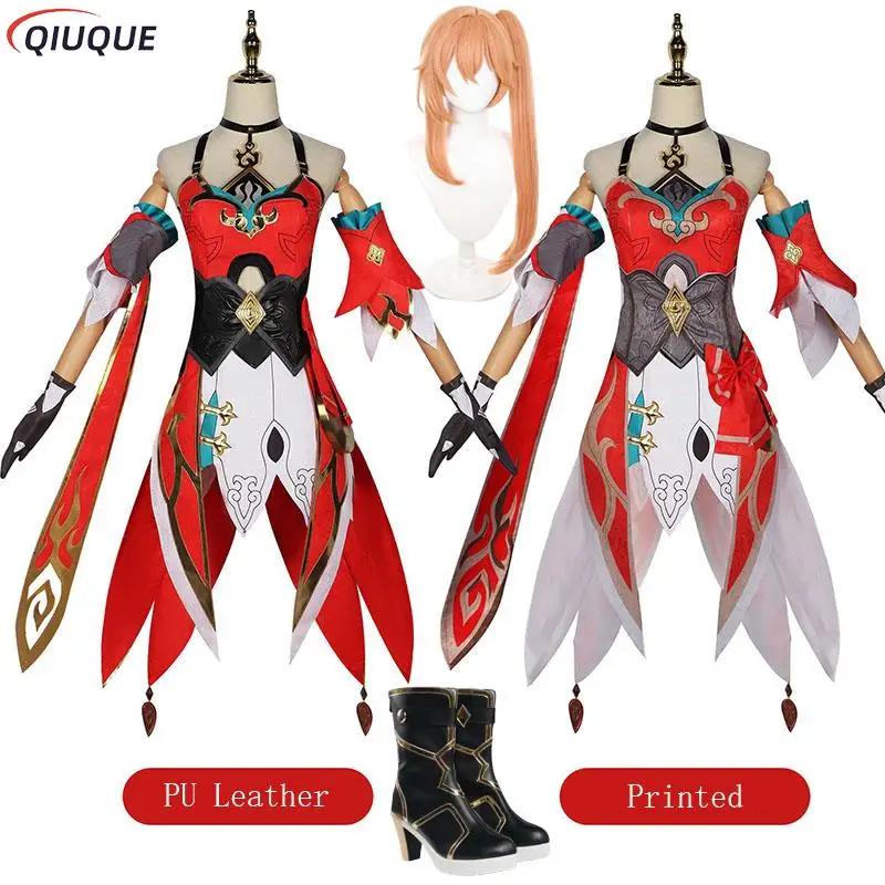 

Guinaifen Cosplay Costume Wig Shoes Honkai Star Rail Uniform Earrings Headwear Gong Props Xianzhou Luofu Halloween for Women