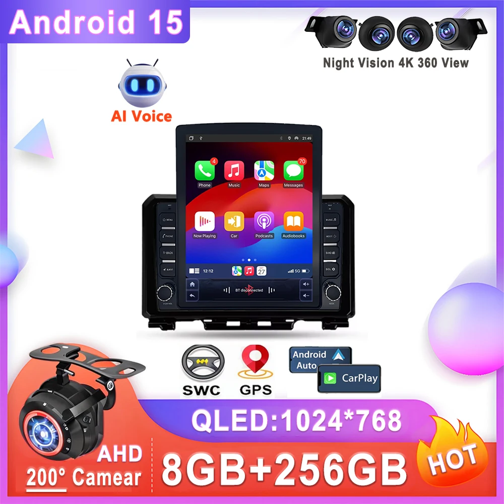 

9.7 inch CarAndroid 15 For Suzuki Jimny JB64 2018 - 2020 Auto Radio Stereo Head Unit Multimedia Player No 2din DVD QLED Screen