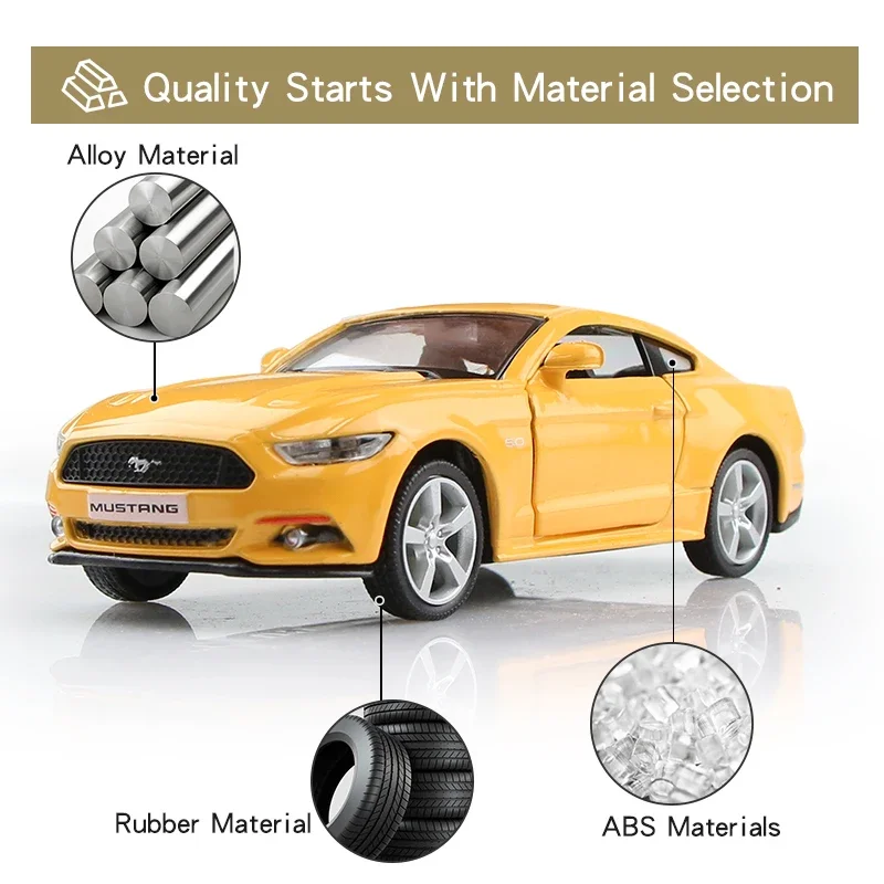 1:36  2015 Ford Mustang GT Alloy Car Model Pull Back Cars Children collect gifts