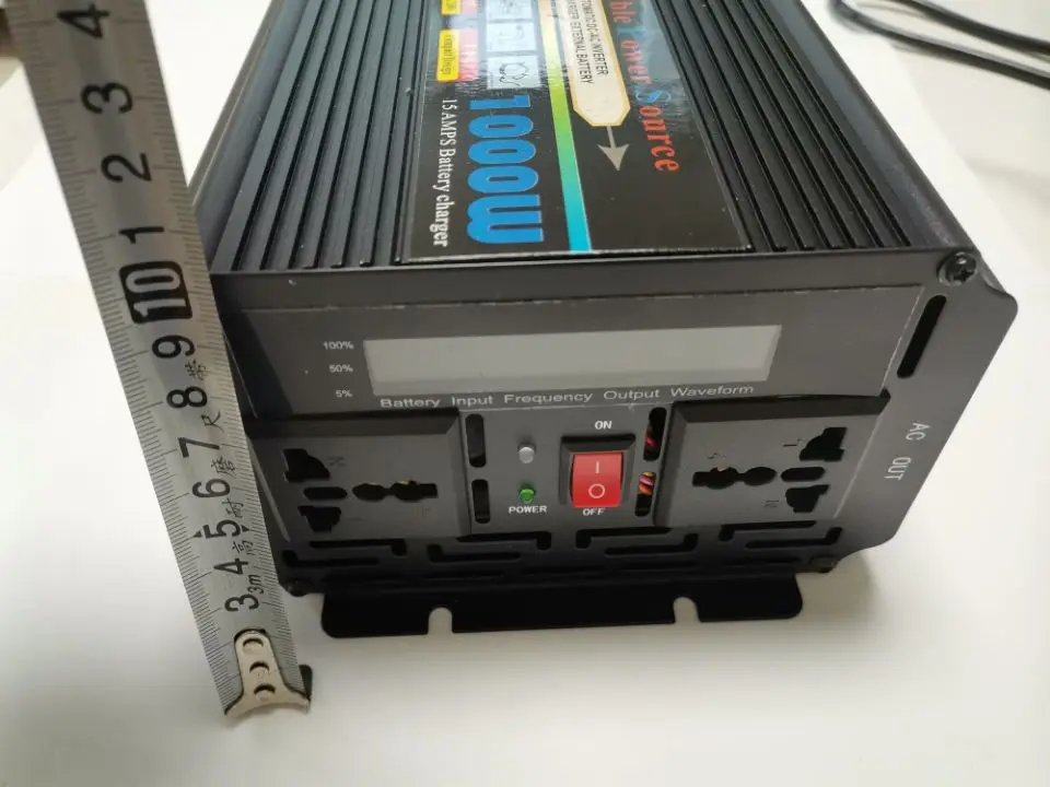 Rechargeable 1000W dc 12V to ac 220V 50HZ modified wave ups inverter with lifepo4 battery charger