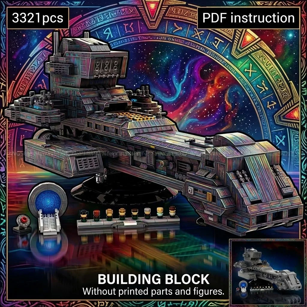 

Набор для сборки модели космического корабля в стиле научной фантастики, подарок на день рождения, украшение для рабочего стола, конструктор, игрушка для 254663 MOC