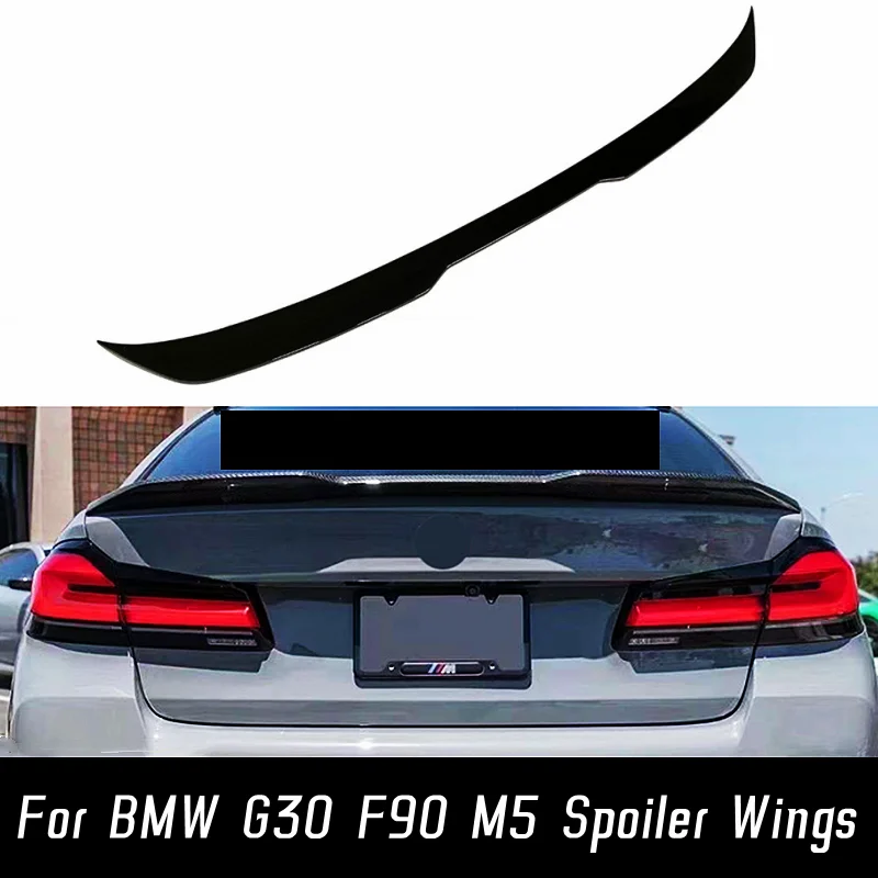 

For 2017+ BMW 5 Series G30 F90 M5 ABS Plastic Carbon Glossy Black Rear Trunk Lid Car Spoiler Wings Tuning Exterior Accessories