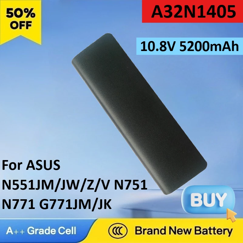 

A32N1405 10.8V 5200mAh Laptop Battery for Asus GL551 GL551J GL551JW GL551J-EH74 A32LI9H G551 G551JM GL551JW-DS71 GL551JW-DS74