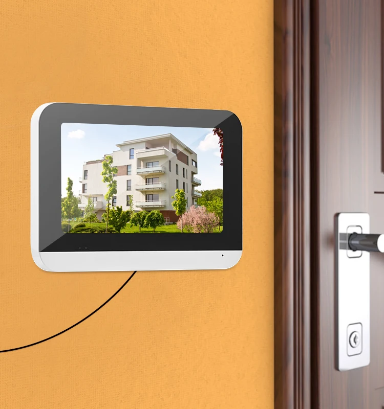 Tuya-WiFi Video Intercom, Touch Screen com câmera de conexão a cabo de rede, 1 ou 2 unidades apartamentos, 7 polegadas