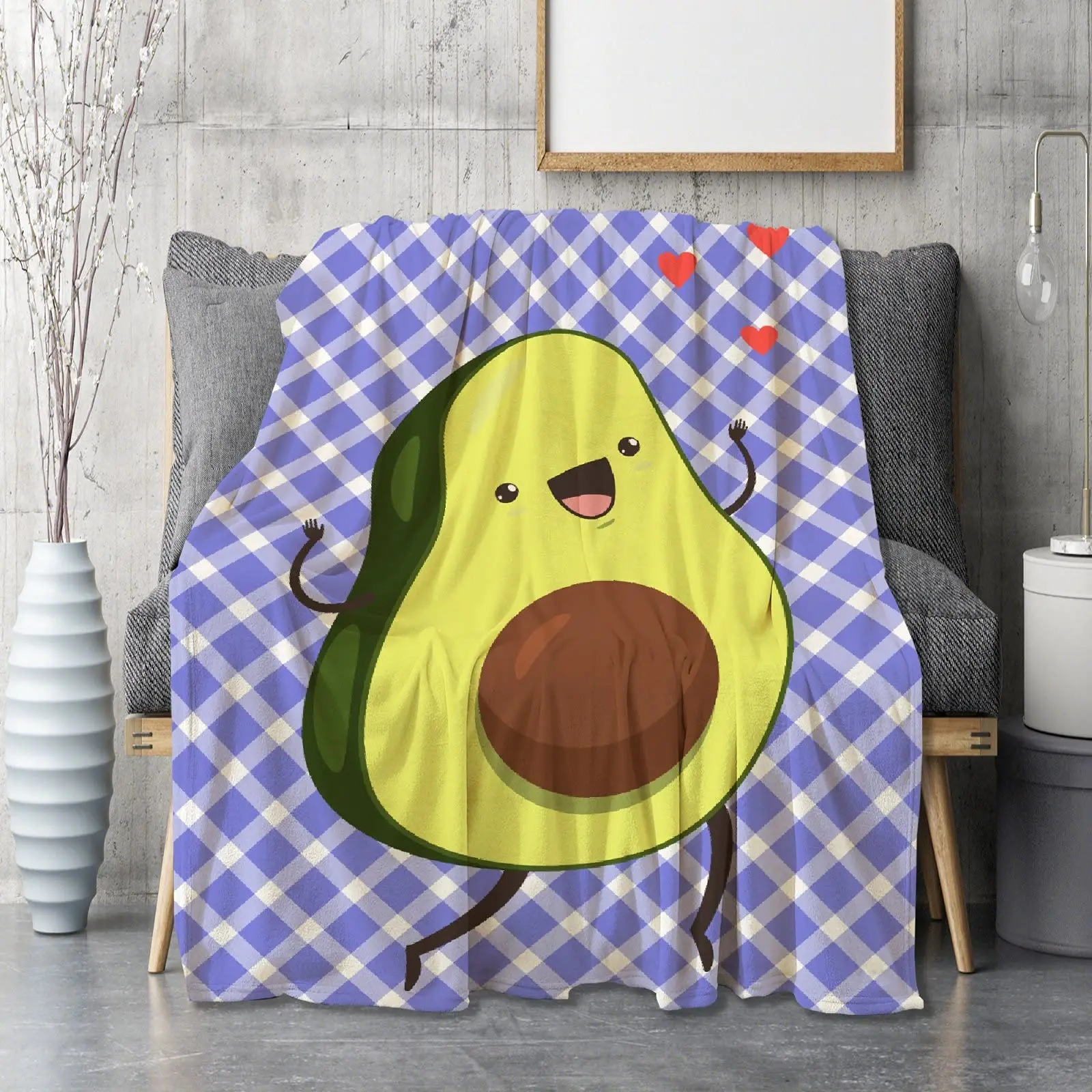 بطانية من الفانيلا بنمط الأفوكادو ، فاكهة خضراء ، ناعمة للغاية ، دافئة ، لطيفة ، كاواي ، سرير بحجم كبير ، أريكة ، أريكة #3