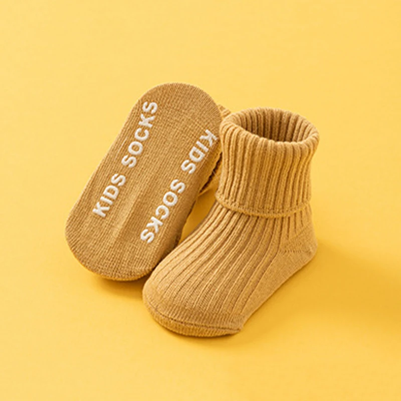 

Anti Slip Adhesive Newborn Floor Socks Solid Color Baby Long Stocking Spring Autumn Children Cotton Sock 0-1Year Infant Footwear
