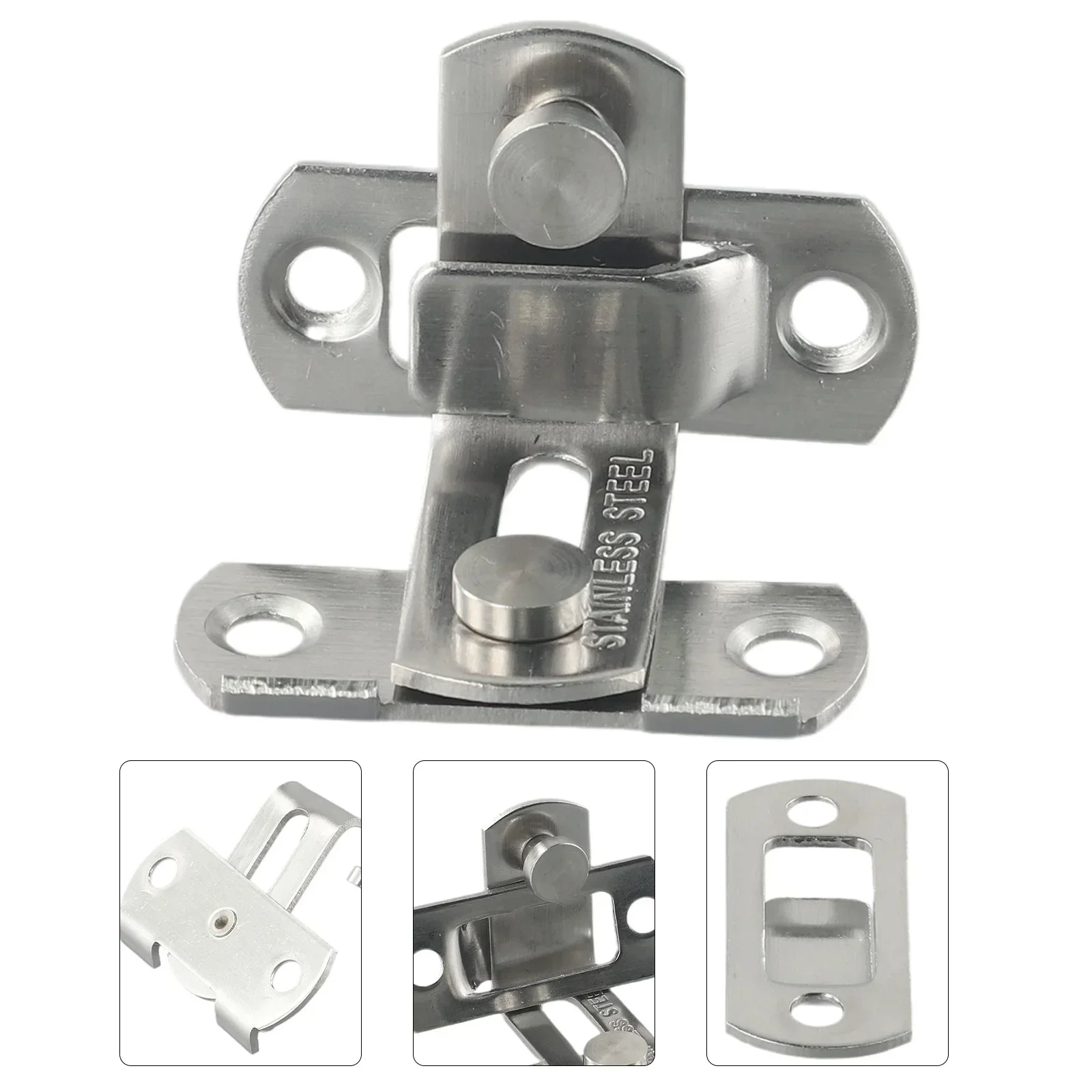 Stainless Steel Door Lock Door Buckle Door Bolt Sliding Lock Hardware Accessories Cabinets Drawers Furniture Anti-theft Safety image 5