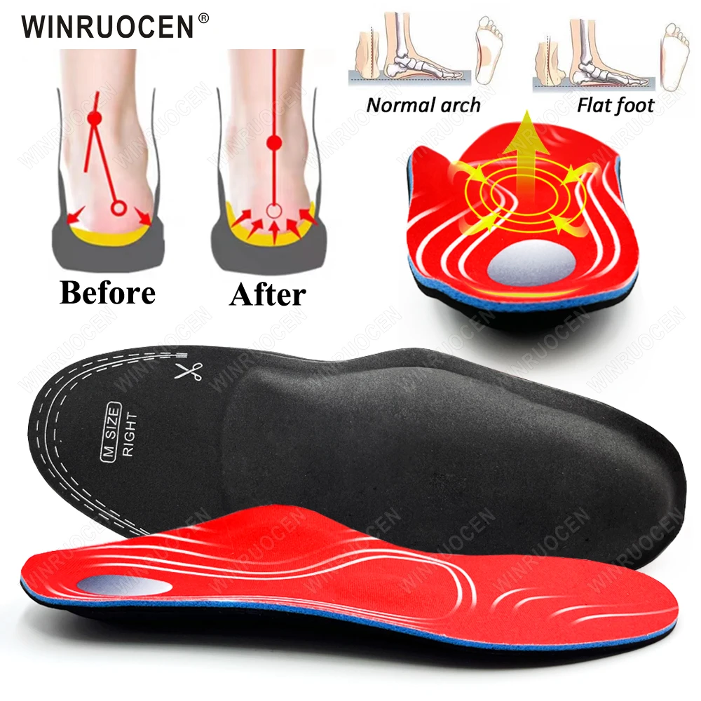 High-quality Best EVA Orthopedic Shoes Sole Insoles Sports Elasticity Flat Foot Plantar Fasciitis Shock Absorption Running Pads