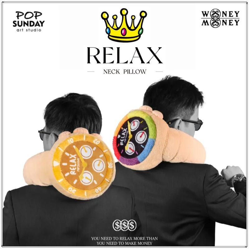 

Подлинная подушка Popsunday для отдыха шеи в форме часов, плюшевая подушка для путешествий, офисный креативный подарок, офисные работники, игрушки, подарок