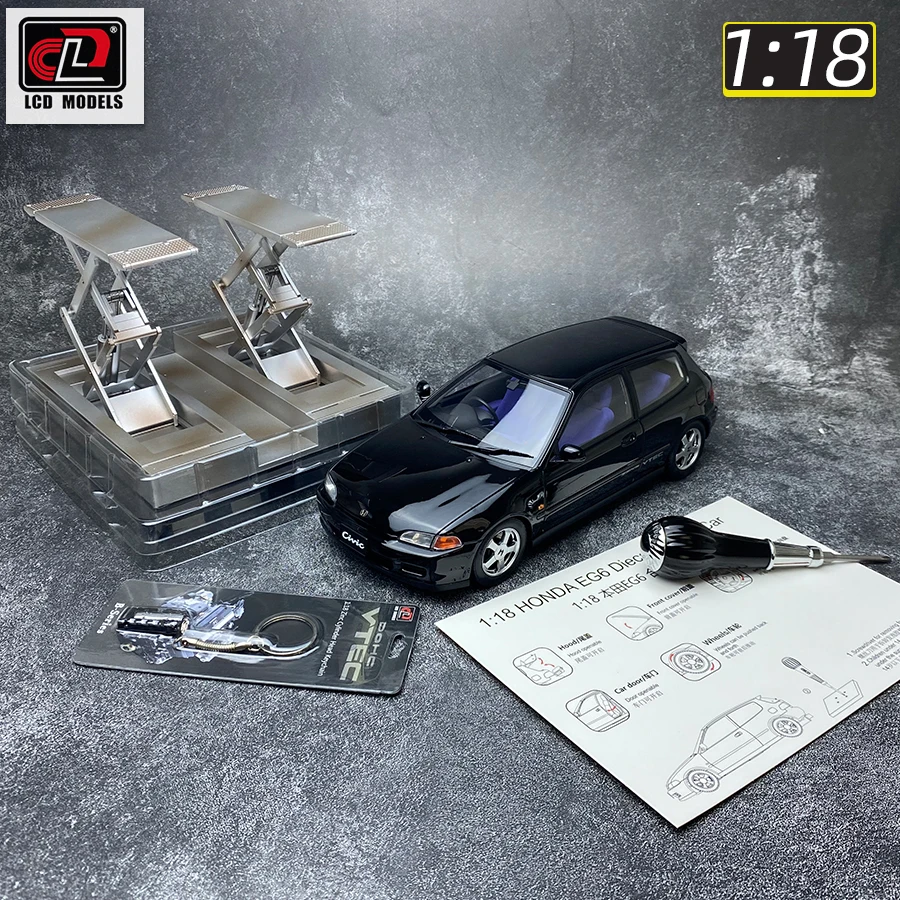 LCD 1:18 Honda EG6 SiR（SiRII）Car model alloy Model independent engine Configuration lift Static ornament Collect