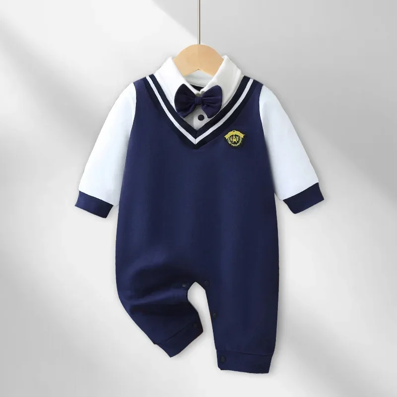 Newborn Autumn Long-sleeved Jumpsuit Baby Romper Hundred Days Weekly Banquet Cotton Clothes  1-3-6-9-12-18M