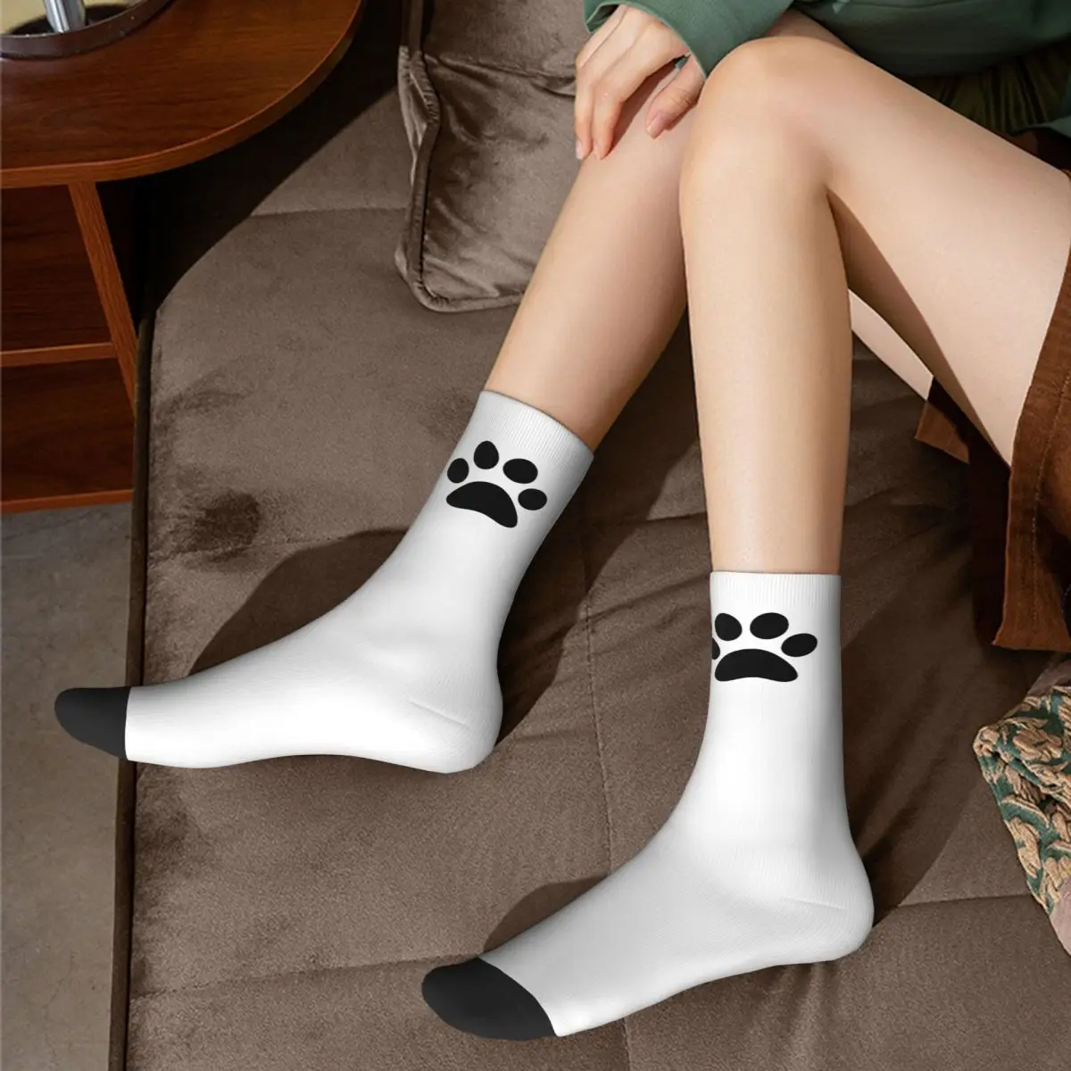 Dog Paw Socks Male Mens Women Autumn Stockings Polyester