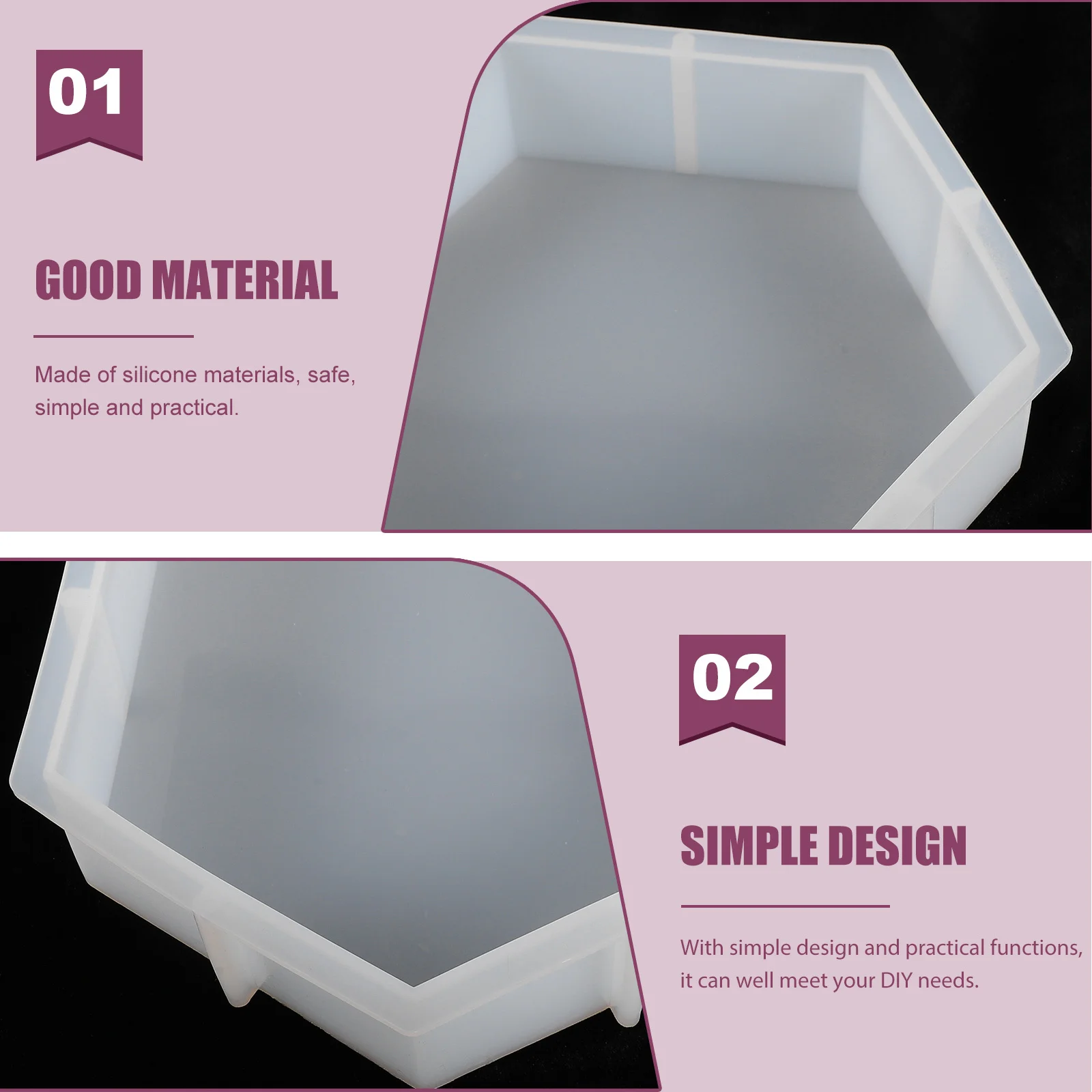 Hexagon Silicone Mold DIY Craft Making Tool Food Grade Safe Durable Easy Clean Reusable for Ornaments Manual Art