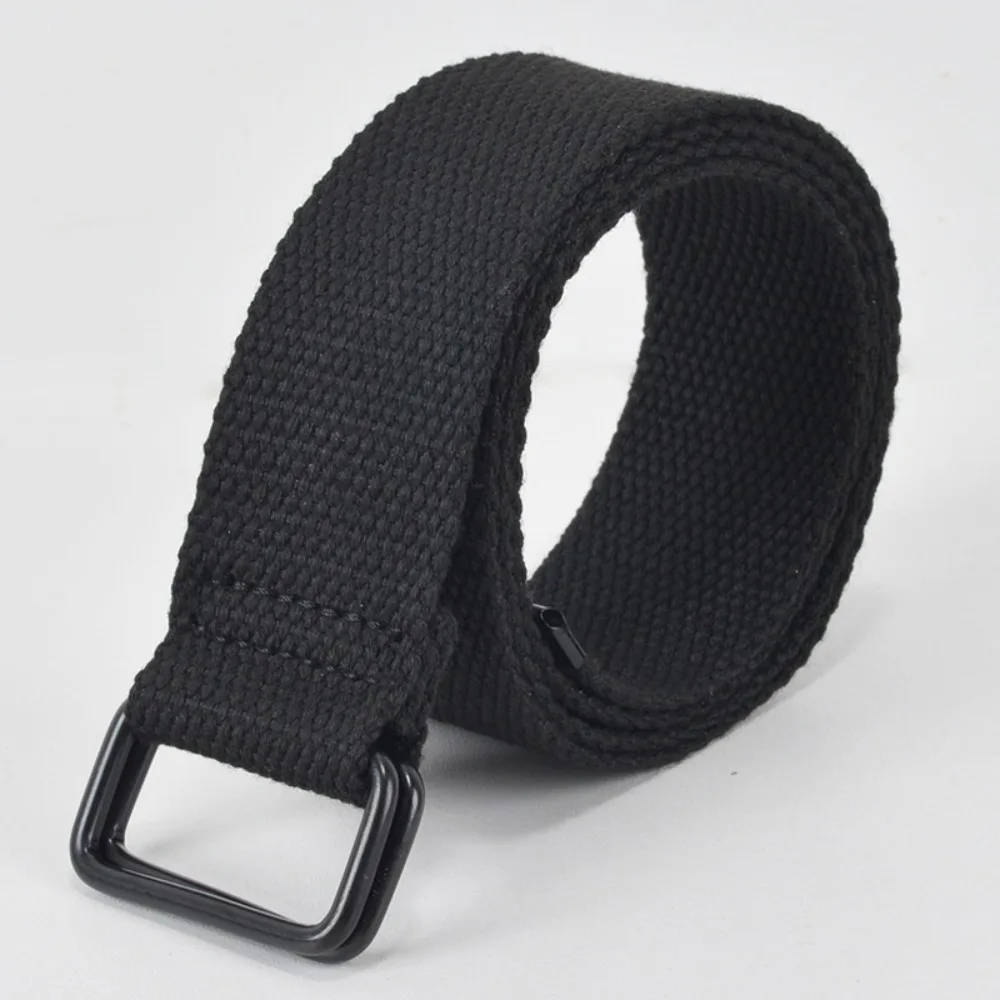 Double Ring Buckle Canvas Belt Casual Cloth Fabric Free Punch Buckle Belt Cotton Canvas Best Canvas Belts Men's