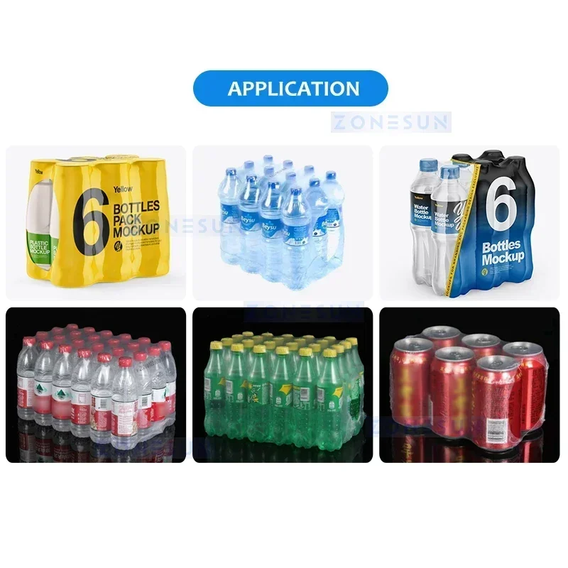 ZONESUN Halbautomatische Hülsenverpackung, Schrumpftunnel, Flasche, Getränke, Getränkeprodukt, ZS-SPL5, Verpackungsmaschine