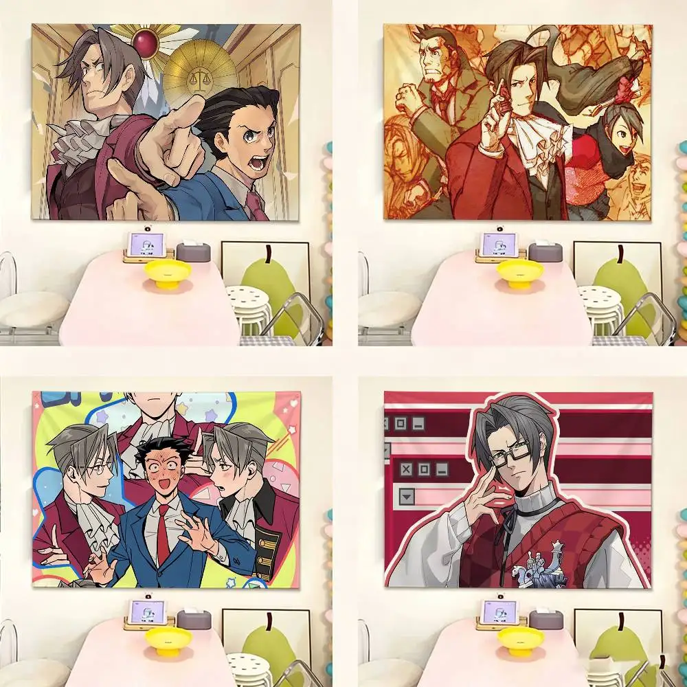 COOL A-Ace Attorney Miles Edgeworth   Flags Wall Hanging Tapestry Outdoor Garage Room Decorative flag Background Blanket