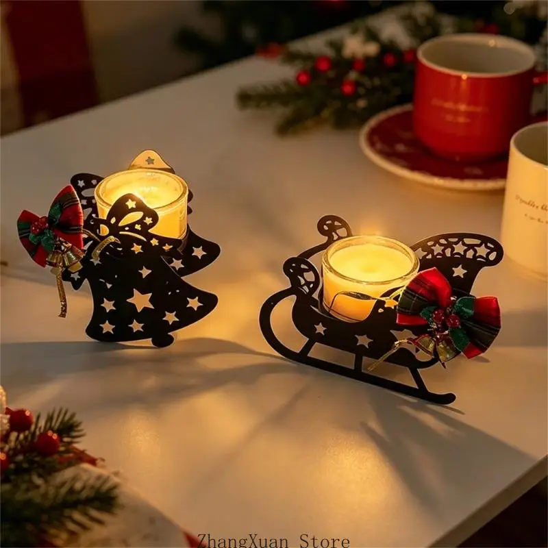 Handgefertigte Metall-Kerzenhalter, Weihnachtskerzenhalter, Kerzenhalter, festliche Tischdekoration für die festliche Jahreszeit – Detail 4