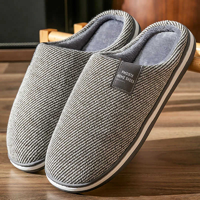 Bedroom Slipper for Men Memory Foam Warm Soft Non Slip Wear Resistant High Quality Indoor Shoes Men Luxury