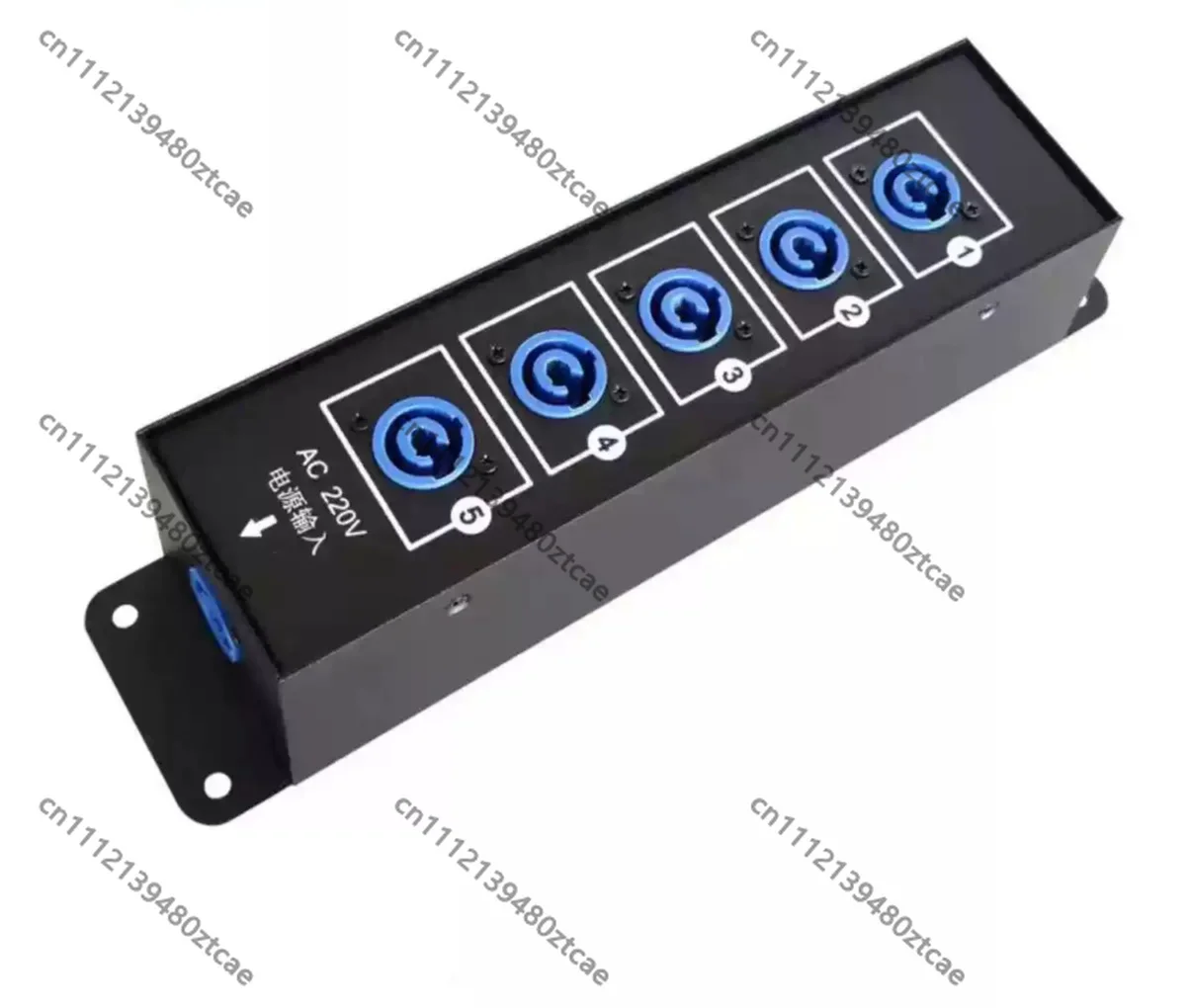 5 Way 20A Power Junction Box Blue Socket Plug For Stage Truss LED Light Studio Wiring Splitter