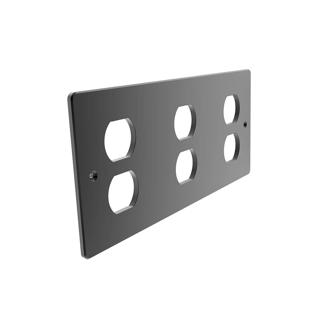 HIFI 6-Loch Amerikanische Standardsteckdose US-Stecker Stromanschluss 3-polige Elektrische Steckdose Abdeckung aus Aluminium – Detail 2