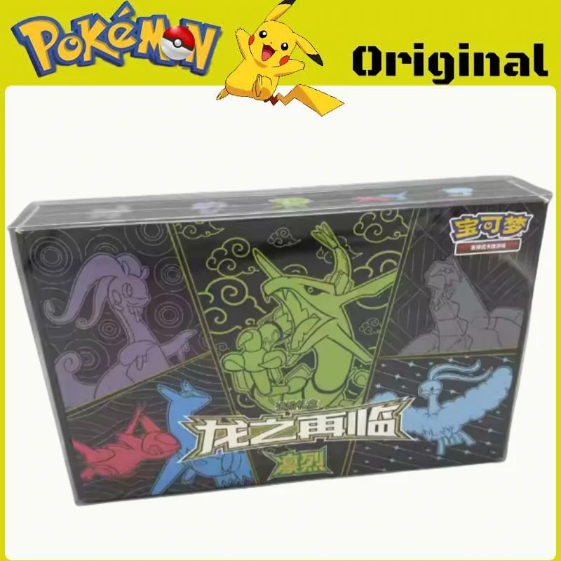 

Упрощенная китайская версия, оригинальная коробка, подлинная карта покемонов, PTCG, подарочная коробка с изображением дракона, девять цветов, 6,0