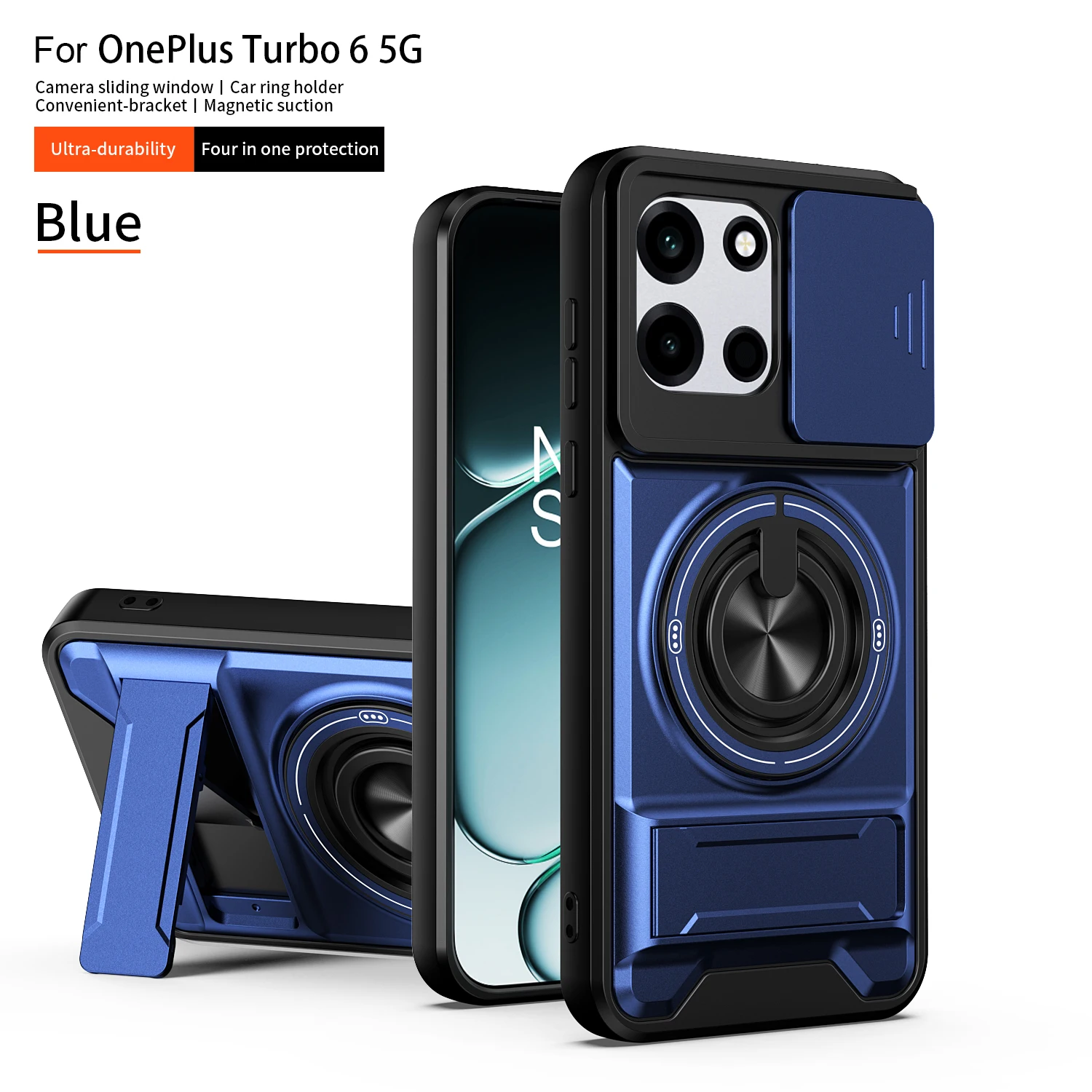 For OnePlus Nord 6 Case OnePlus Turbo 6 Cover 1+Turbo 6V  Magsafe Magnetic Fold Holder Military Armor Camera Protection Cover view 3