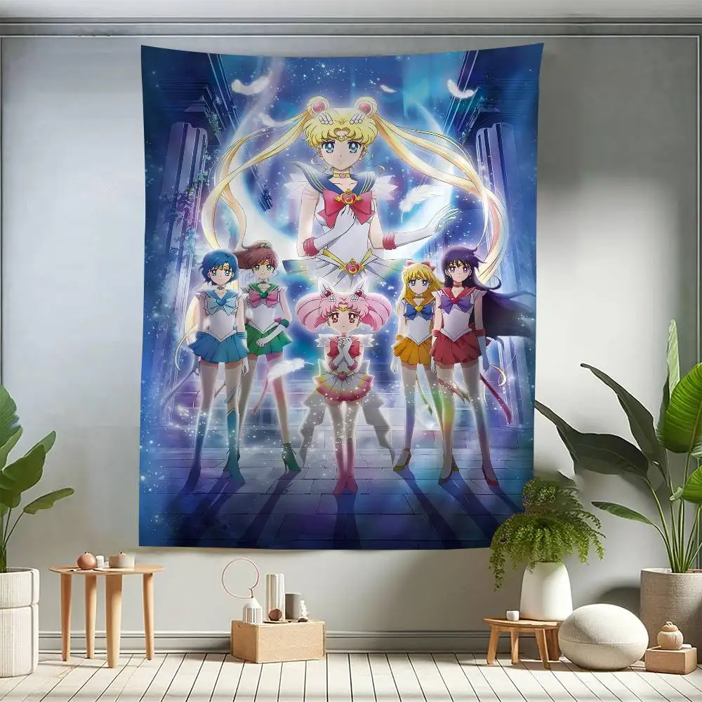 Anime S-Sailor M-Moon Kristall Hippie Wandbehang Wandteppiche für Wohnzimmer Home Dorm Decor Art Home Decor