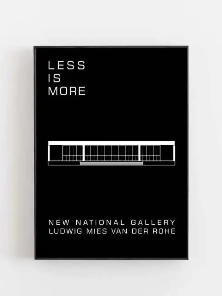 Architectural Bauhaus Posters Featuring Ludwig Mies Van Der Rohe, Canvas Painting of Farnsworth House Berlin, Ideal Wall Art