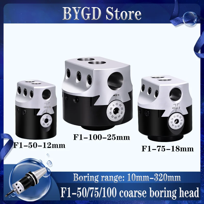 BYGD F1 Boring head 50mm 75mm 100mm MT2 MT3 MT4 C20 C25 R8 BT30 BT40 BT50 NT30 NT40 SK40 F1 Boring tool holder bracket tool