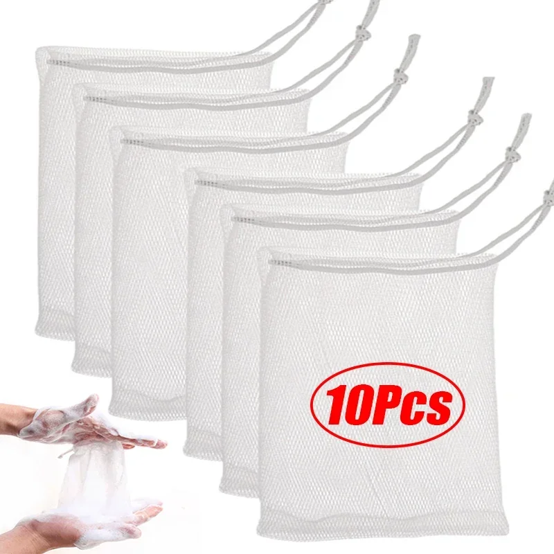 10/1Pcs Nylon Seife Blase Mesh Taschen Hangable Dusche Gel Saver Beutel Gesichts Reiniger Körper Bad Schäumen Wäscher reinigung Werkzeuge