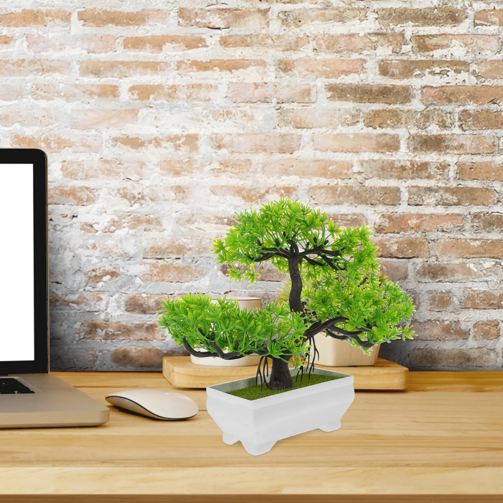 

2Pcs Mini Artificial Bonsai Pine Tree Decorative Plants for Desk Balcony Coffee Shop Artificial Bonsai Tree Realistic