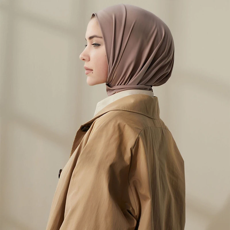 Mode Muslimischen Hijab Caps Solide Underscarf Frauen Schleier Modale Baumwolle Hijab Muslimischen Schal Turbane Kopf frauen Hijabs Hut Islamischen – Detail 10