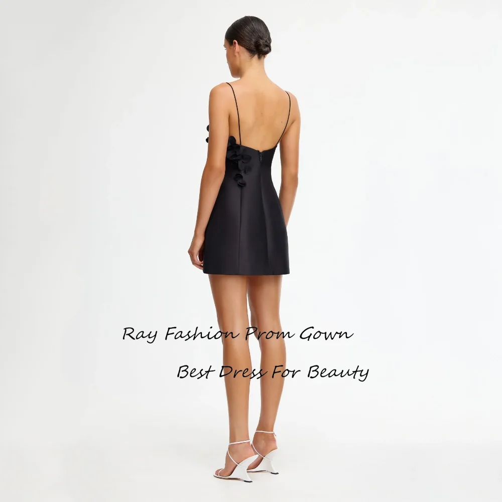 Ray Fashion Short A line Evening Dress Sweetheart Sleeveless With Spaghetti Straps For Formal Occasion Party Gown فساتين سهرة