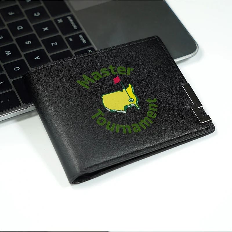 Portafoglio da uomo in pelle PU con logo Master Tournament, compatto, stile business, leggero, durevole, per uso quotidiano, accessorio alla moda