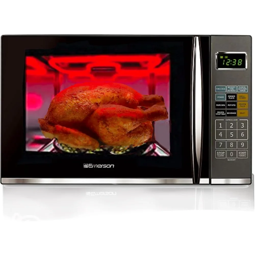 1.2 Cu. Ft. Microwave Oven with Griller, Timer & LED Display 11 Power Levels, 9 Pre-Programmed Settings, Removable Glass